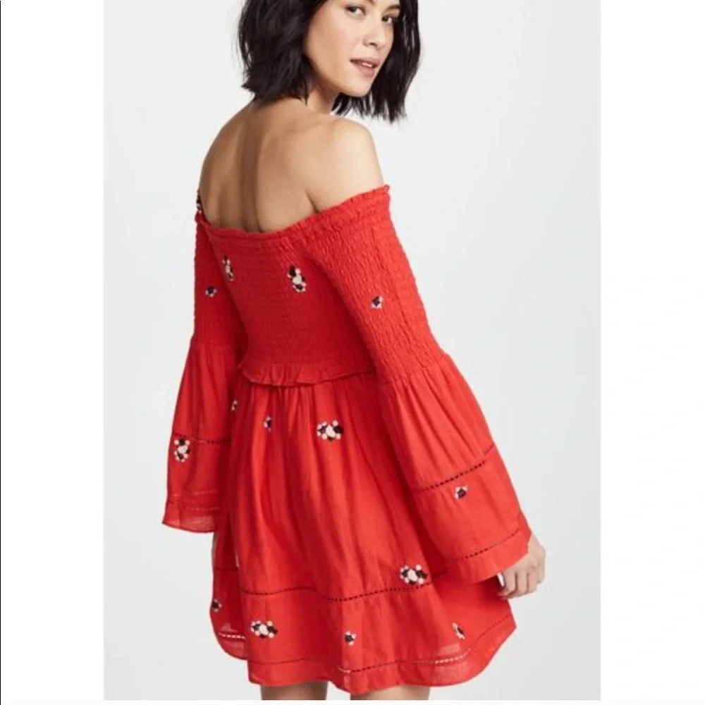NWT FREE PEOPLE‎ COUNTING DAISIES EMBROIDERED DRESS Boho Cottagecore Romantic